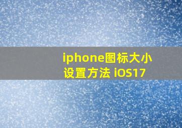 iphone图标大小设置方法 iOS17